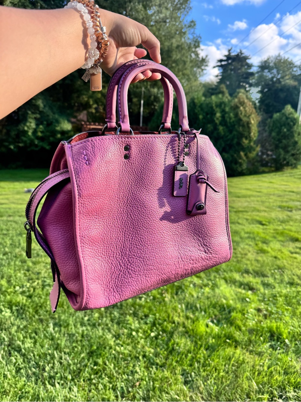 Coach 1941 Rogue 31 Primrose Pink Glovetanned Pebble Leather Bag 38124 - Picture 13 of 13
